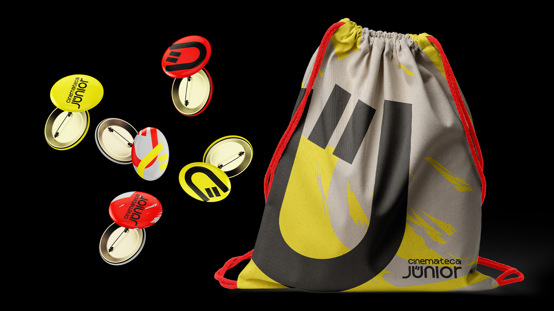 cinemateca portuguesa junior bag and pins